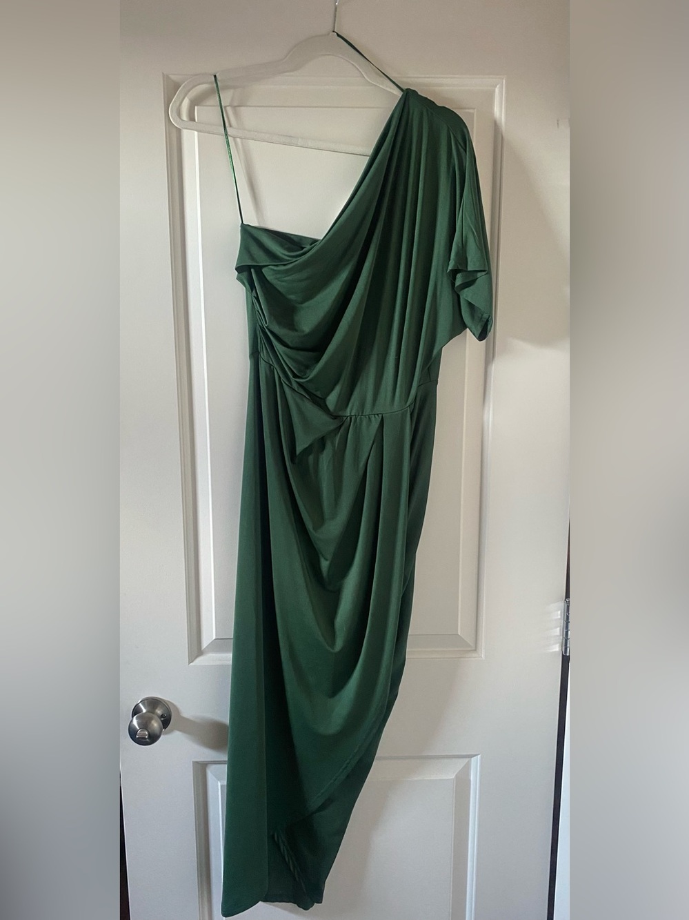 Baltic Born One-Shoulder Green Draped Women’s Dress